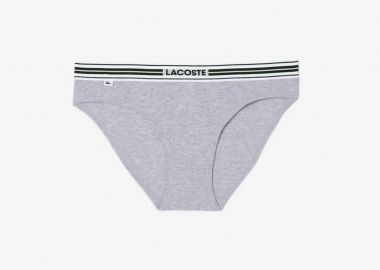 Lacoste γυναικείο εσώρουχο brief με contrast μέση και λογότυπο - 8F1333-00 Γκρι - LACOSTE - 