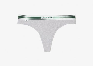 Lacoste γυναικείο εσώρουχο string brief με λογότυπο - 8F5198-00 Γκρι - LACOSTE - 