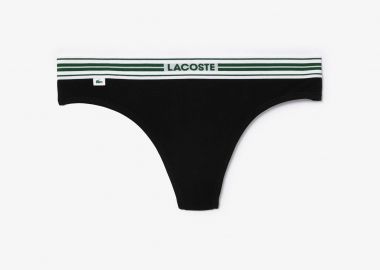 Lacoste γυναικείο εσώρουχο string brief με λογότυπο - 8F5198-00 Μαύρο - LACOSTE - 
