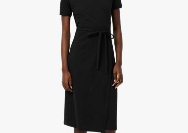 Lacoste γυναικείο midi φόρεμα πικέ κρουαζέ με κεντημένο λογότυπο Slim Fit - EF9825 Μαύρο - LACOSTE - 