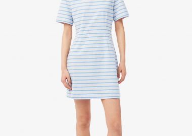 Lacoste γυναικείο mini φόρεμα με ριγέ σχέδιο και λογότυπο Slim Fit - EF0263 Μπλε Ανοιχτό - LACOSTE - 