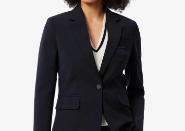Lacoste γυναικείο σακάκι με κεντημένο λογότυπο Slim Fit - VF4244-00 Μπλε Σκούρο - LACOSTE - 