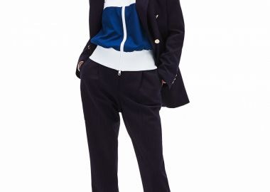 Lacoste γυναικείο σακάκι Oversized Tone-On-Tone Striped - VF4163 Μπλε Σκούρο - LACOSTE - 