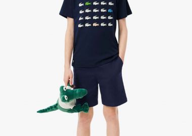 Lacoste παιδική βερμούδα chino με ελαστική μέση και λογότυπο Regular Fit - FJ7376 Μπλε Σκούρο - LACOSTE - 
