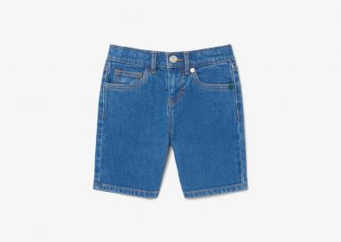 Lacoste παιδική denim βερμούδα πεντάτσεπη Straight Cut - FJ6703 Denim Blue - LACOSTE - 