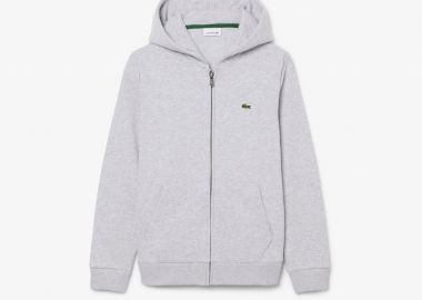 Lacoste παιδική ζακέτα φούτερ με κουκούλα και κεντημένο λογότυπο Classic Fit - SJ0936 Γκρι - LACOSTE - 
