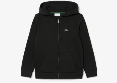 Lacoste παιδική ζακέτα φούτερ με κουκούλα και κεντημένο λογότυπο Classic Fit - SJ0936 Μαύρο - LACOSTE - 