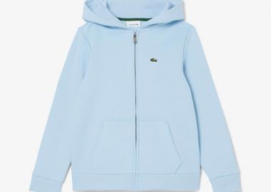 Lacoste παιδική ζακέτα φούτερ με κουκούλα και κεντημένο λογότυπο Classic Fit - SJ0936 Μπλε Ανοιχτό - LACOSTE - 