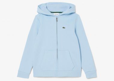Lacoste παιδική ζακέτα φούτερ με κουκούλα και λογότυπο Regular Fit - SJ0932 Σιελ - LACOSTE - 