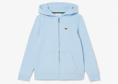 Lacoste παιδική ζακέτα φούτερ με κουκούλα και λογότυπο Regular Fit - SJ0932 Σιελ - LACOSTE - 