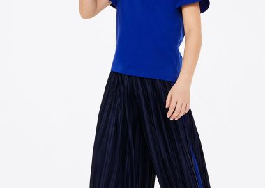 Lacoste παιδικό flared παντελόνι πλισέ (4-12 ετών) - HJ3142 Μπλε Σκούρο - LACOSTE - 