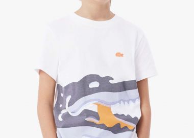 Lacoste παιδικό T-shirt με crocodile print - TJ6920 Λευκό - LACOSTE - 