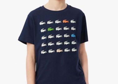 Lacoste παιδικό T-shirt με crocodile print - TJ7369 Μπλε Σκούρο - LACOSTE - 