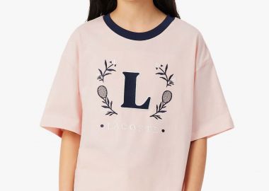 Lacoste παιδικό T-shirt με graphic logo Oversized Fit - TJ6624 Ροζ Ανοιχτό - LACOSTE - 