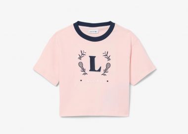Lacoste παιδικό T-shirt με graphic logo Oversized Fit - TJ6645 Ροζ Ανοιχτό - LACOSTE - 