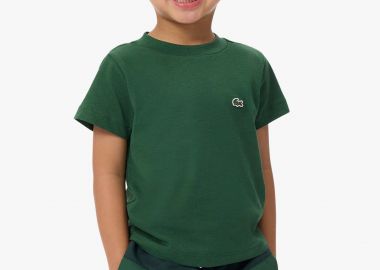 Lacoste παιδικό T-shirt με κεντημένο λογότυπο - TJ0839 Πράσινο Σκούρο - LACOSTE - 
