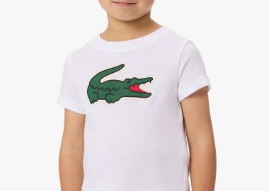 Lacoste παιδικό T-shirt Ultra Dry με crocodile print - TJ1063 Λευκό - LACOSTE - 