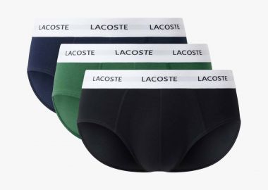 Lacoste σετ ανδρικά εσώρουχα σλιπ με λογότυπο (3 τεμάχια) - 8H5702-00 Μαύρο - LACOSTE - 