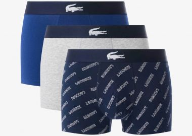 Lacoste σετ ανδρικά εσώρουχα trunk με λογότυπο (3 τεμάχια) - 5H1288-00 Μπλε Σκούρο - LACOSTE - 