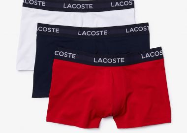 Lacoste σετ ανδρικά εσώρουχα trunk με λογότυπο στο λάστιχο (3 τεμάχια) - 5H9623 Κόκκινο - LACOSTE - 