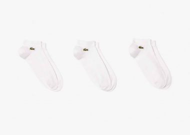 Lacoste σετ unisex κοντές κάλτσες με κεντημένο λογότυπο (3 ζευγάρια) - RA2917-00 Λευκό - LACOSTE - 