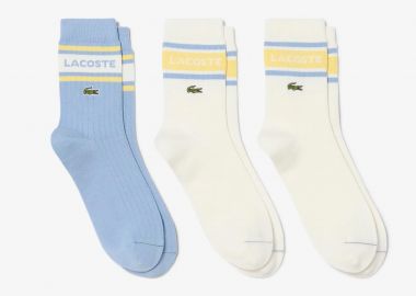 Lacoste σετ unisex μακριές κάλτσες με λογότυπο (3 ζευγάρια) - RA1922 Μπλε Ανοιχτό - LACOSTE - 