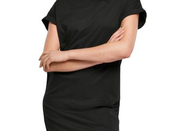 Ladies Organic Cotton Cut On Sleeve Tee Dress Urban Classics TB4364 Black - Urban Classics - 