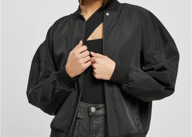 Ladies Recycled Oversized Light Bomber Jacket Urban Classics TB5488-00007 black - Urban Classics - 