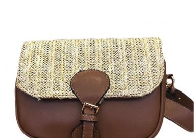 Ladoso γυναικεία τσάντα με ψάθινο σχέδιο -  - 