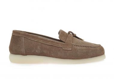Lara Conte Madrid γυναικεία δερμάτινα suede loafers - W145Y6001547 Καφέ Cinnamon - LARA CONTE MADRID - 