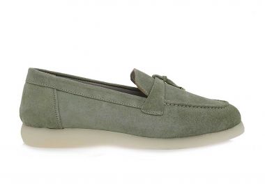 Lara Conte Madrid γυναικεία δερμάτινα suede μοκασίνια - W145Y600164Y Λαδί - LARA CONTE MADRID - 