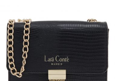 LARA CONTE MADRID Γυναικεία Τσάντα Φάκελος Ωμού-Clutches 700-132 Μαύρο Λεζάρ Q67001329009 - LARA CONTE MADRID - 