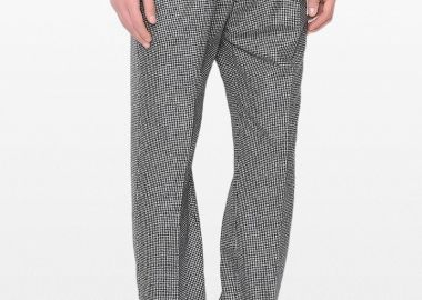 LARDINI Ανδρικό Γκρι Patterned Straight Trousers In Grey - LARDINI - 