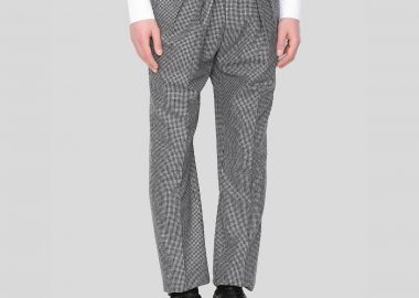 LARDINI Ανδρικό Γκρι Patterned Straight Trousers In Grey - LARDINI - 