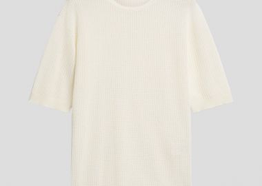 LARDINI Ανδρικό Knitted T-Shirt In White - LARDINI - 