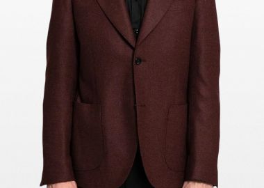 LARDINI Ανδρικό Κόκκινο Bordeaux Single-Breasted Blazer - LARDINI - 