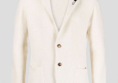 LARDINI Ανδρικό Λευκό Jersey Jacket In White - LARDINI - 