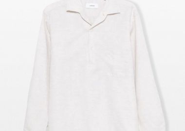 LARDINI Ανδρικό Λευκό Long-Sleeved Polo Shirt - LARDINI - 