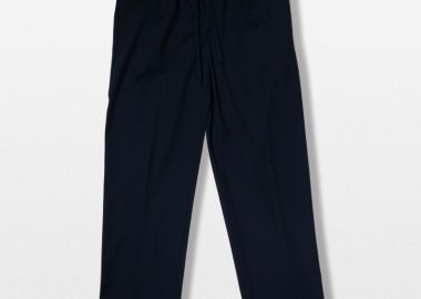 LARDINI Ανδρικό Μαύρο Clean-Cut Wool Trousers - LARDINI - 