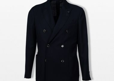 LARDINI Ανδρικό Μαύρο Double Breasted Blazer - LARDINI - 