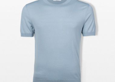 LARDINI Ανδρικό Μπλε Crew Neck T-Shirt - LARDINI - 