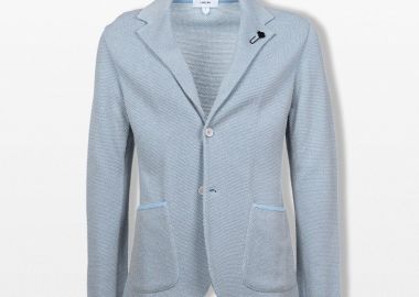 LARDINI Ανδρικό Μπλε Knitted Blazer - LARDINI - 