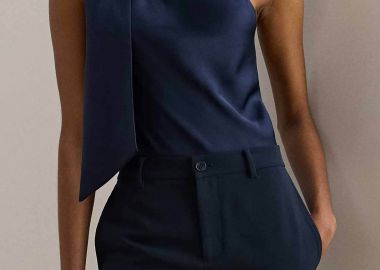 Lauren Ralph Lauren γυναικεία αμάνικη μπλούζα με δέσιμο στο λαιμό Relaxed Fit - 200P14121001 Μπλε Σκούρο - LAUREN RALPH LAUREN - 