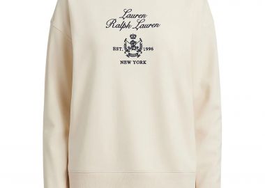 Lauren Ralph Lauren γυναικεία μπλούζα φούτερ με λογότυπο και lettering Relaxed Fit - 200P03726002 Εκρού - LAUREN RALPH LAUREN - 