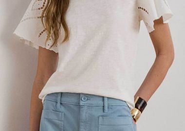 Lauren Ralph Lauren γυναικεία μπλούζα με κεντήματα στα μανίκια Relaxed Fit - 200P09104003 Λευκό - LAUREN RALPH LAUREN - 