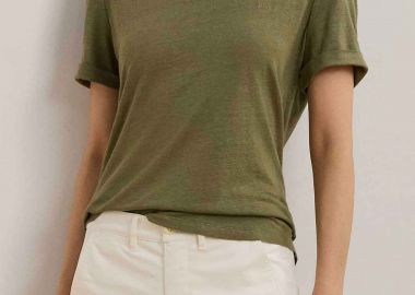 Lauren Ralph Lauren γυναικεία μπλούζα με περιεκτικότητα σε λινάρι Relaxed Fit - 200963871002 Λαδί - LAUREN RALPH LAUREN - 