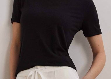 Lauren Ralph Lauren γυναικεία μπλούζα με περιεκτικότητα σε λινάρι Relaxed Fit - 200963871003 Μαύρο - LAUREN RALPH LAUREN - 