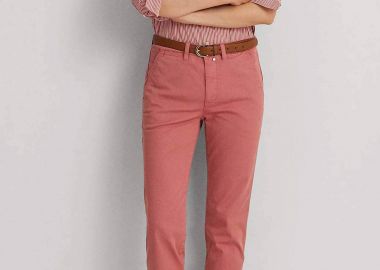 Lauren Ralph Lauren γυναικείο chino παντελόνι μονόχρωμο με τσέπες - 200812287048 Κοραλί - LAUREN RALPH LAUREN - 