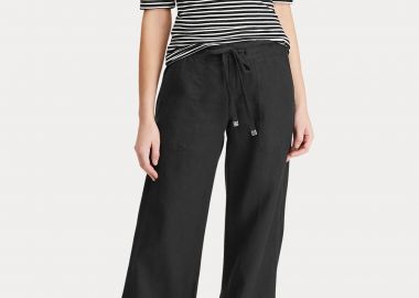 Lauren Ralph Lauren γυναικείο λινό παντελόνι μονόχρωμο 
