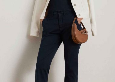 Lauren Ralph Lauren γυναικείο παντελόνι chino Slim Fit - 200812287001 Σκούρο Μπλε - LAUREN RALPH LAUREN - 